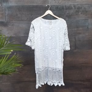 Vintage Crocheted Cotton White Dress